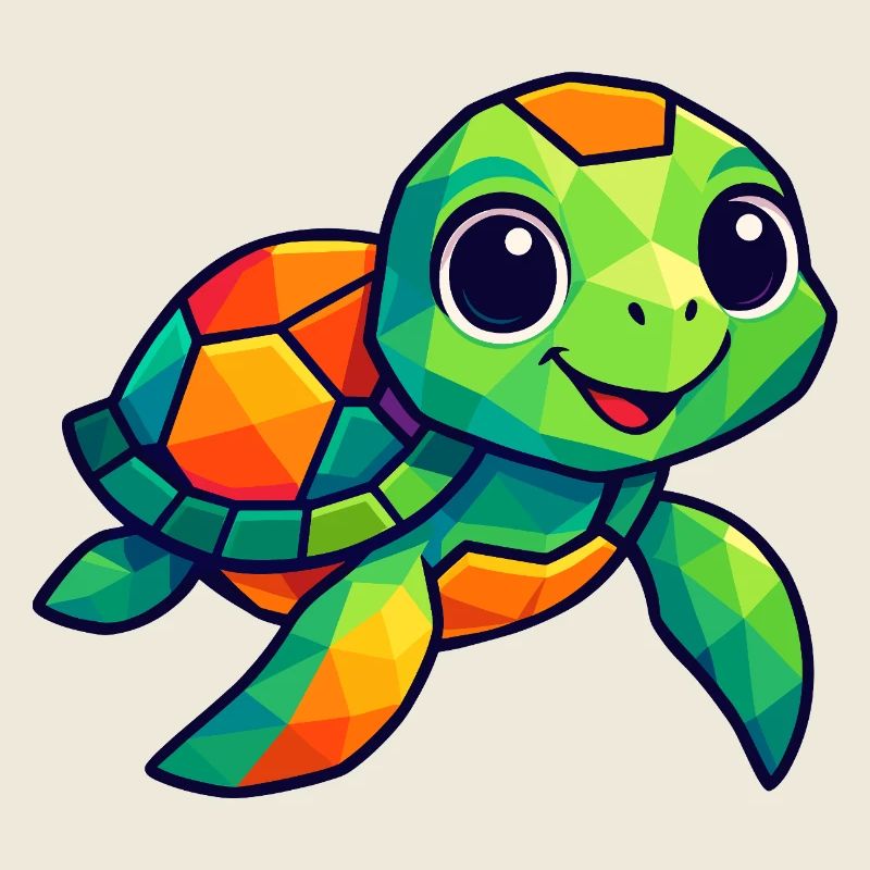 Cute Polygon Turtle