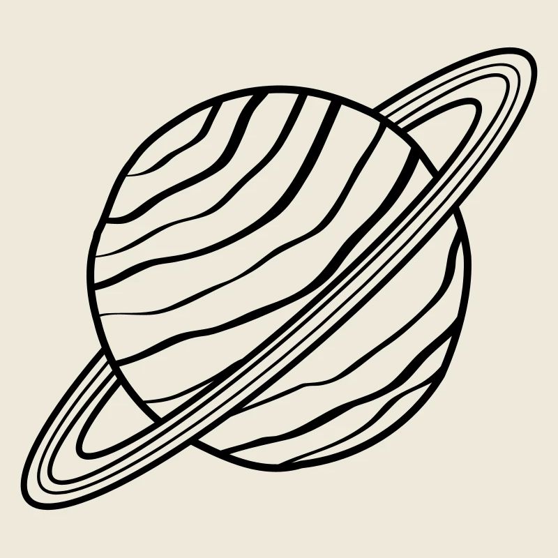 Planète avec anneaux Saturne Uranus Space Doodle