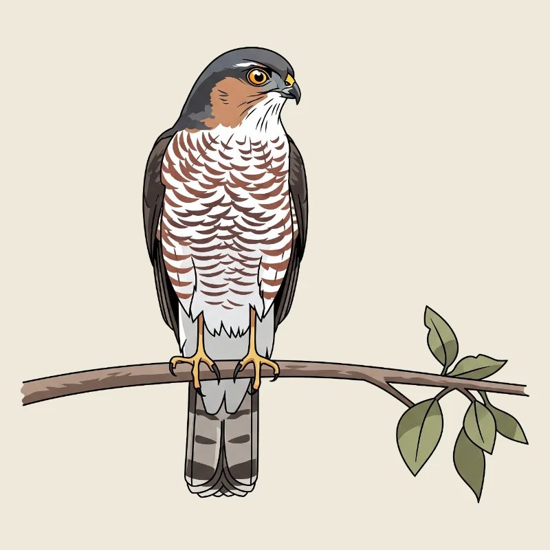 Épervier d'Europe, oiseau de proie