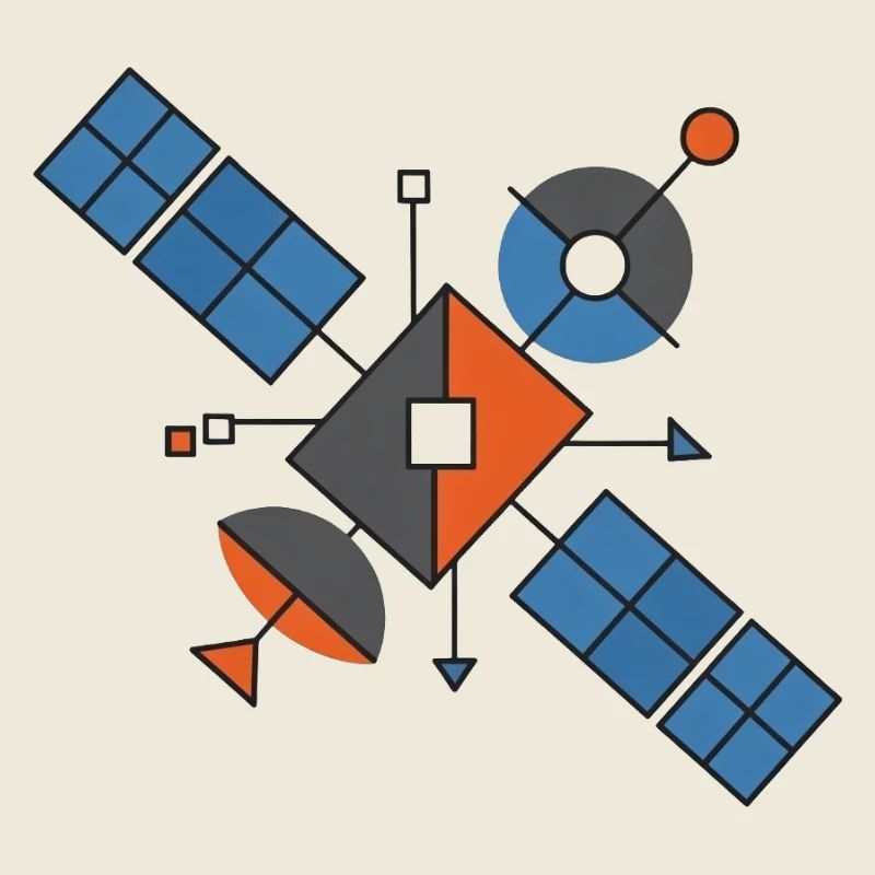 Futuristic Geometric Satellites