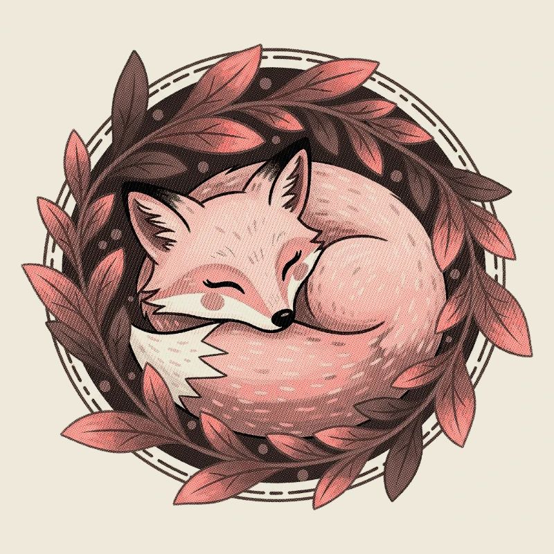 Rotfuchs umarmt von Herbstlaub