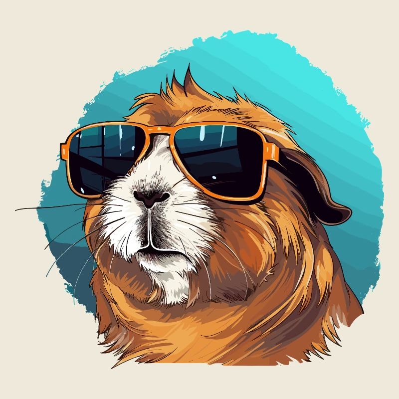 Cochon d’Inde décontracté avec lunettes de soleil