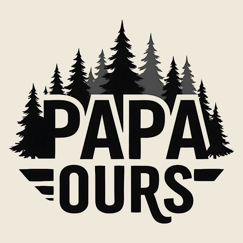 Papa Ourse Foret Silhouette
