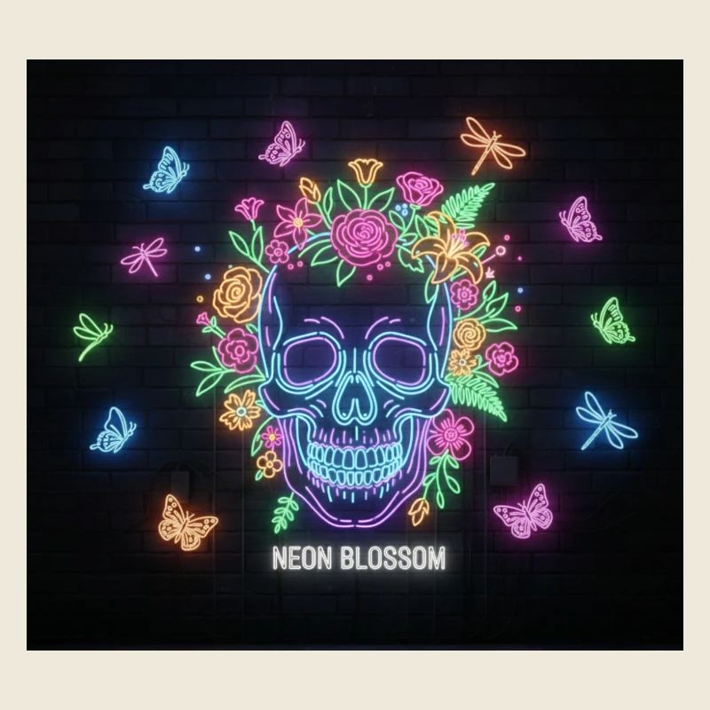 Conception de crâne de néonblossom