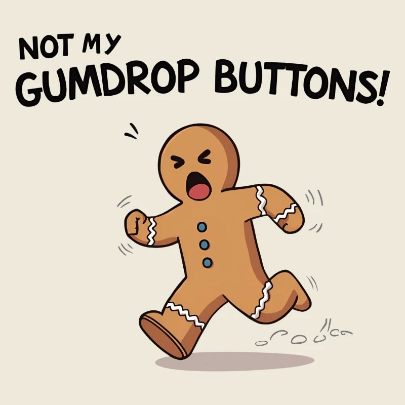 Running Gingerbread Funny Christmas Design