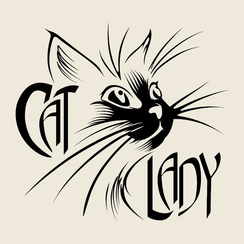 Cat Lady Katze Katzen black 