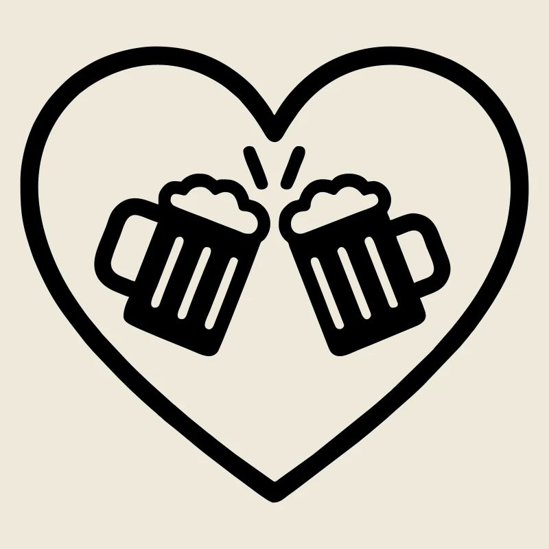 Bier Team Herz Freunde Prost Party Geschenk