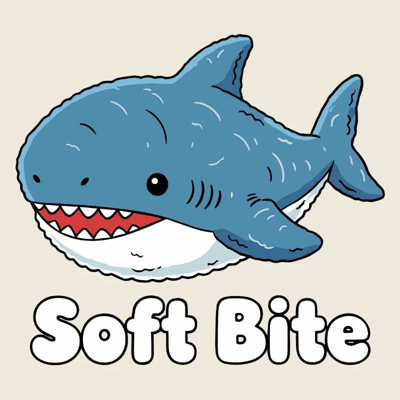 Morsure douce de requin de dessin animé : Requin mignon