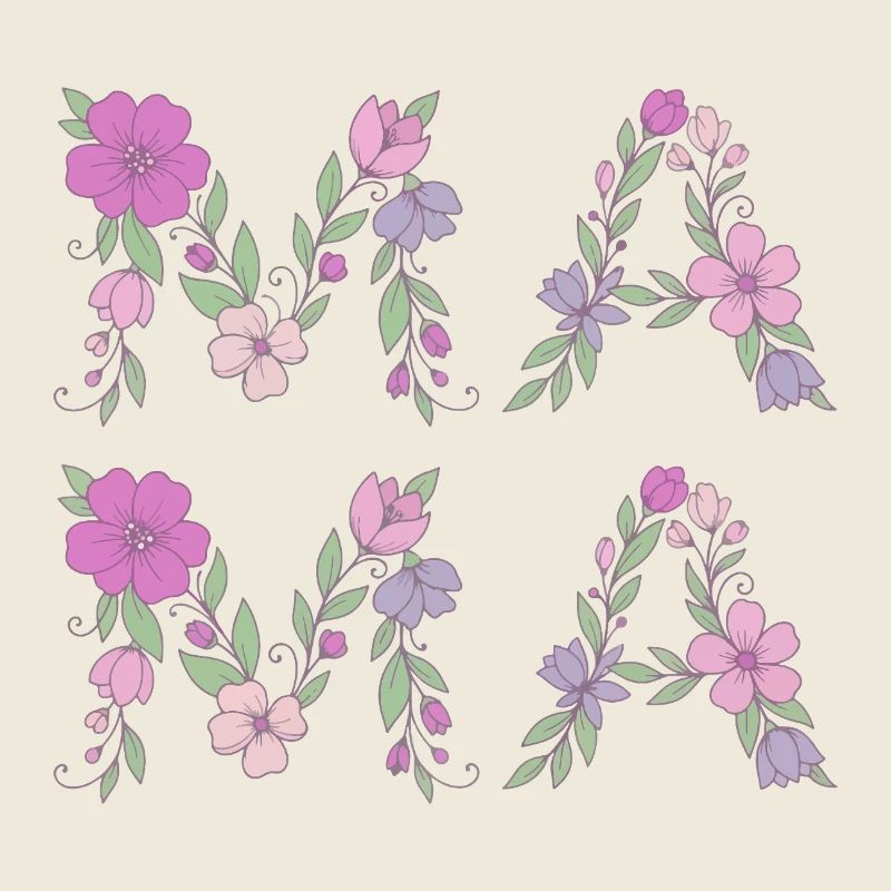 Mama Blumen Floral Schrift Beste Mutter Muttertag