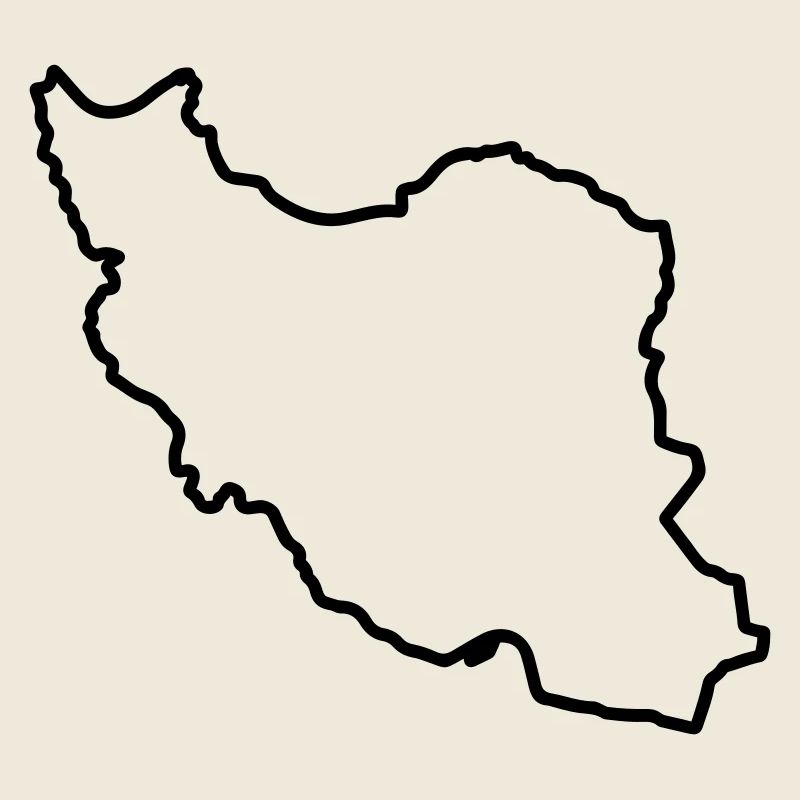 Iran Map Silhouette Persien