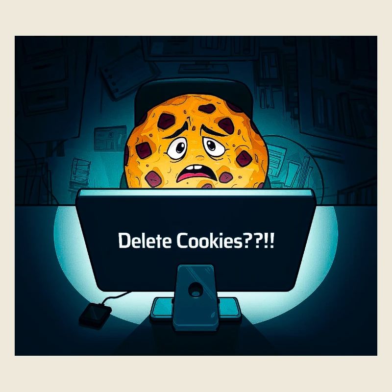 Shy Cookie at Computer