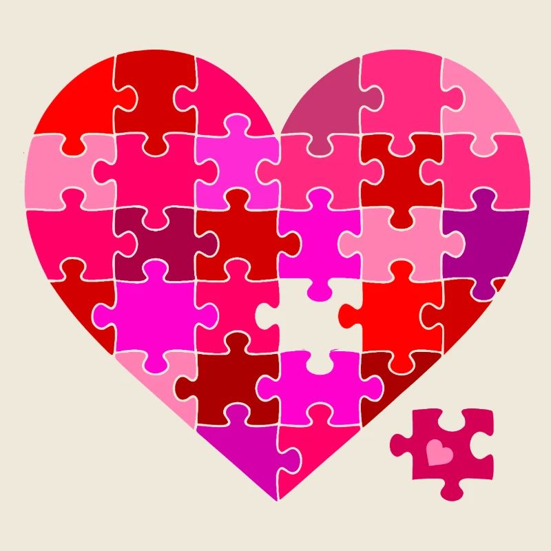 Herz Puzzle Farbexplosion