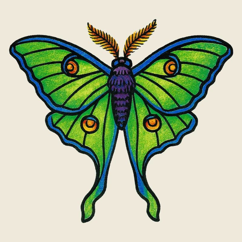 Fleur ailée de papillon vert néon