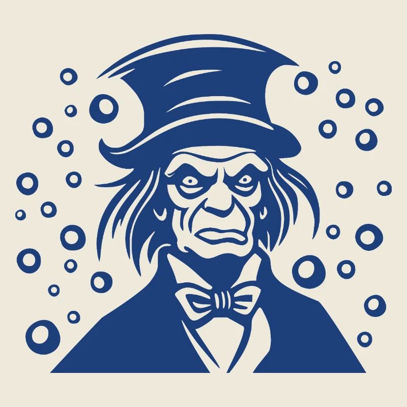 Graphique de portrait plat d’Ebenezer Scrooge
