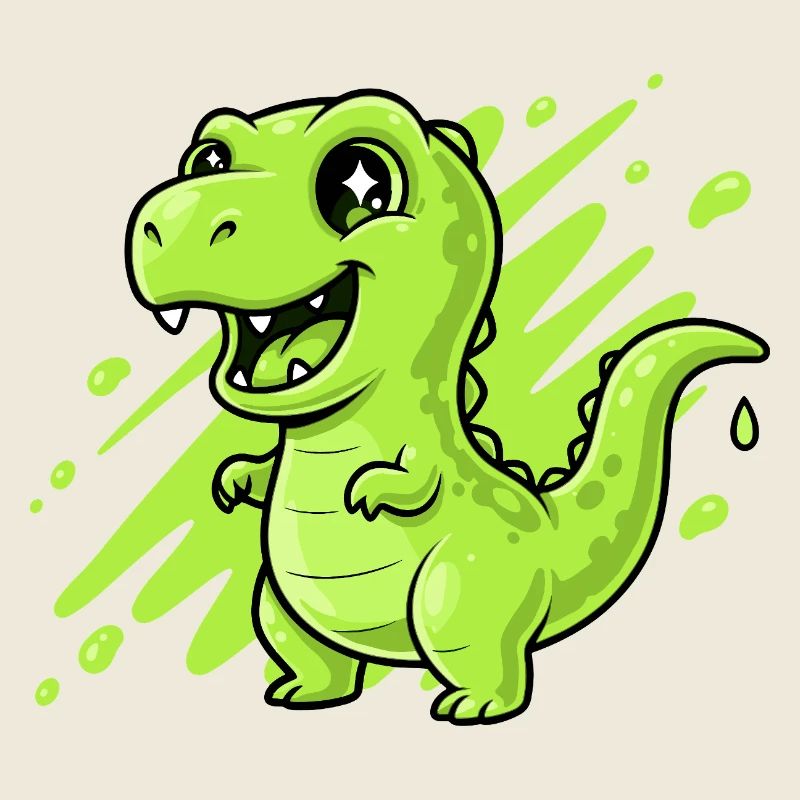 Green Slime Dino Comic