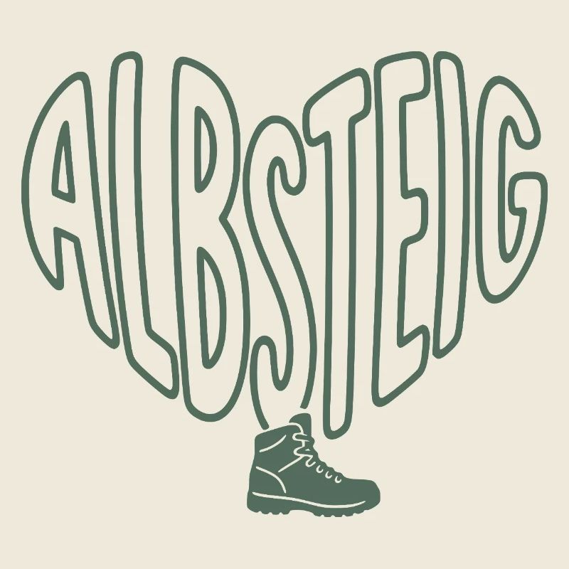Albsteig Herz mit Wanderstiefel