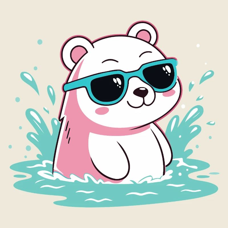 Wasser-Eisbär in kühlen Gläsern