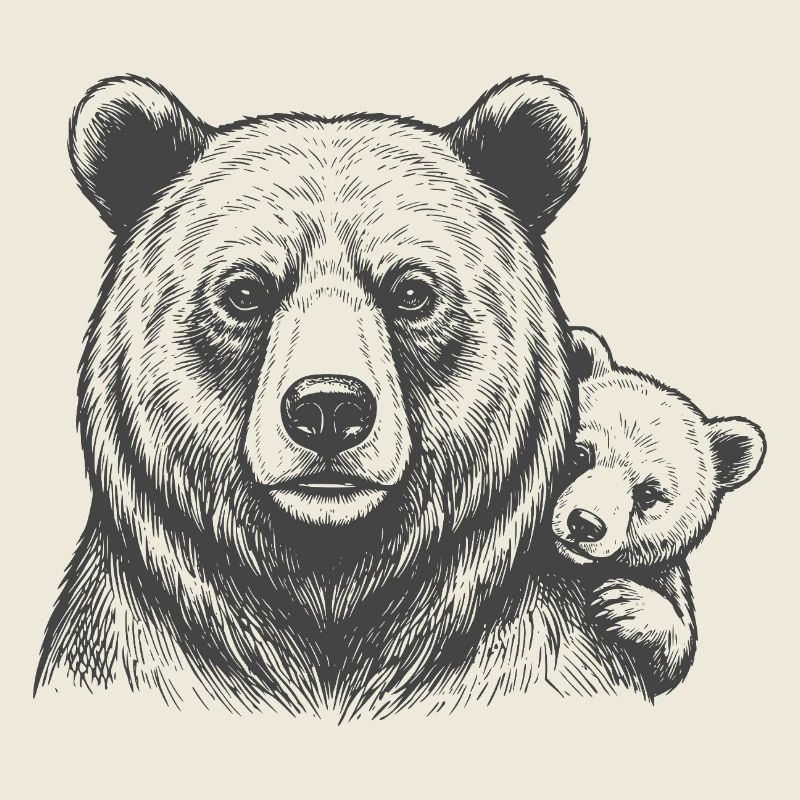 Bären Papa und Baby