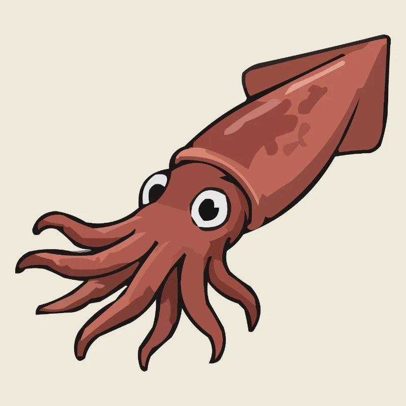 Cheerful Cartoon Squid