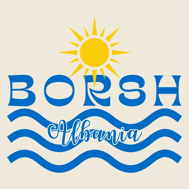 Borsh Albania Beach Wave Logo