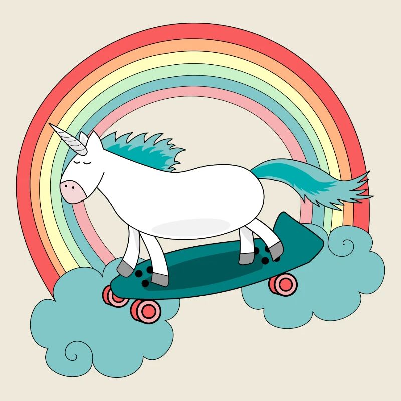 Einhorn Skateboard Longboard Regenbogen