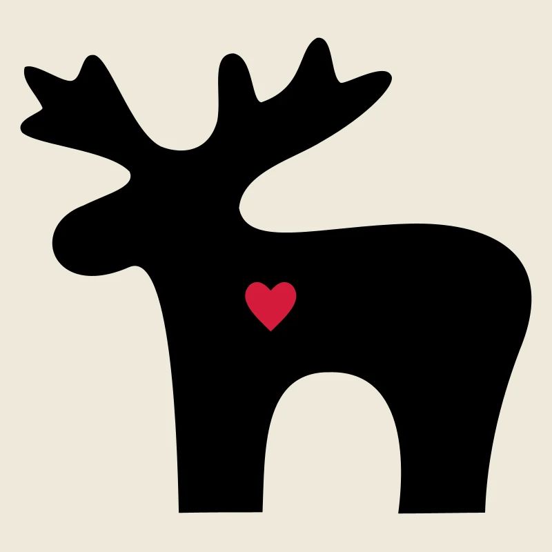 Moose coeur amour silhouette noel