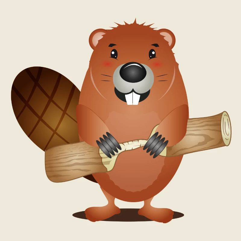 Mignon rongeur castor au bois grignoté