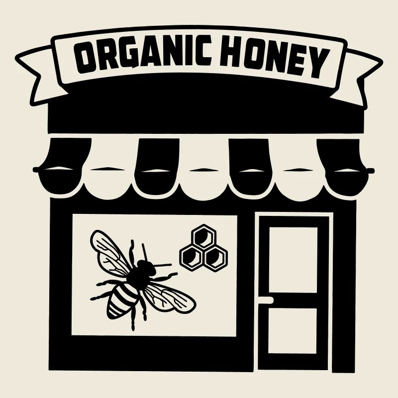 Bio-Honigladen oder msrkt mit Banner und t