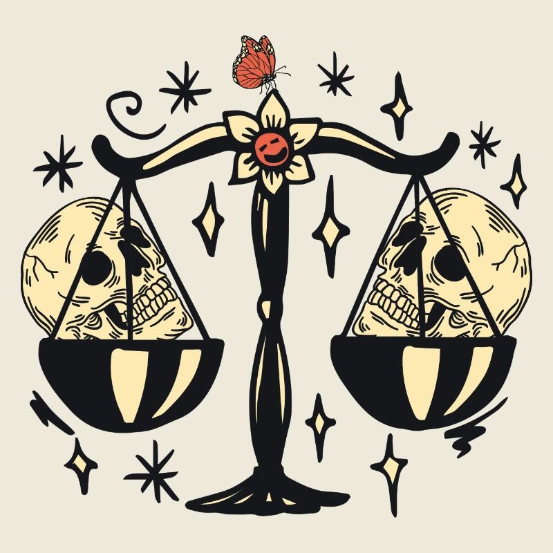 Libra with skulls