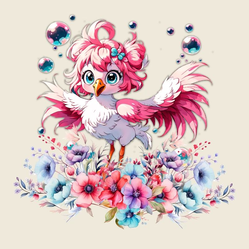 Flamant rose mignon