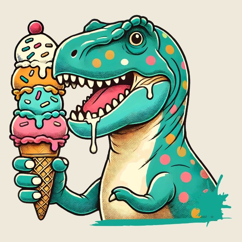 Dino-Eiscreme-Motiv: Ein Abenteuer für Naschkatzen