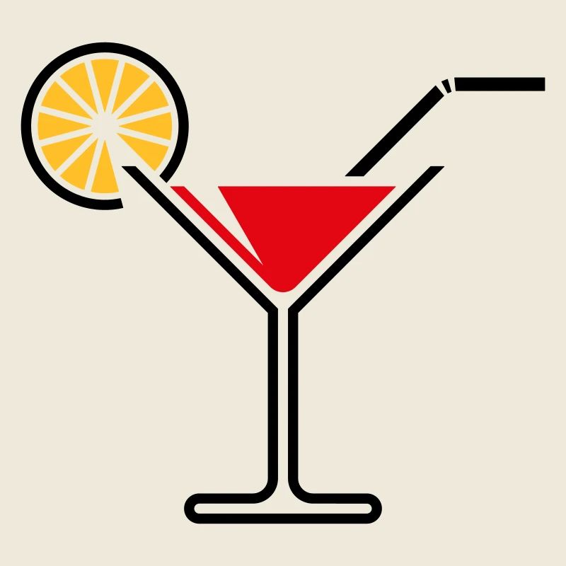 Cocktail / Cocktailglas / Martini + (Rot)