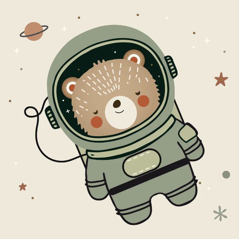 Ours astronaute mignon dans l’espace