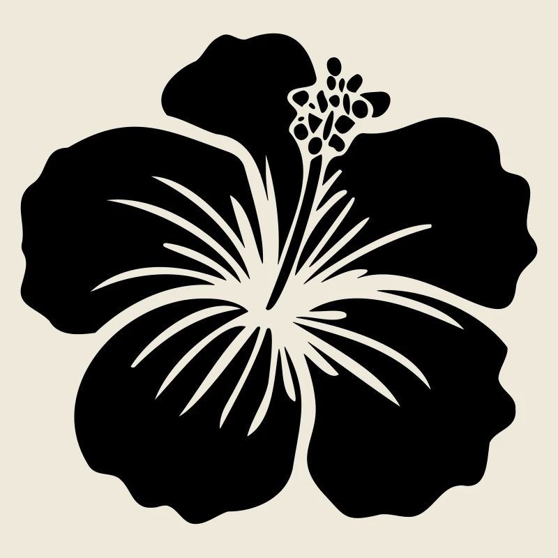 Hibiskus Blume – SVG Schwarz oder Weiß Icon Symbol