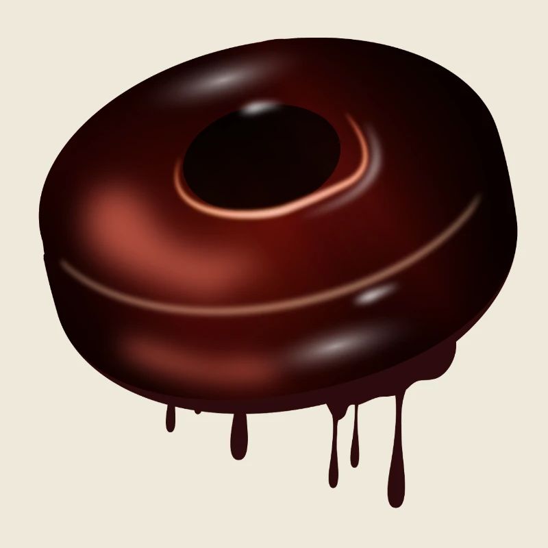 Chocolate donut motif with shiny glaze