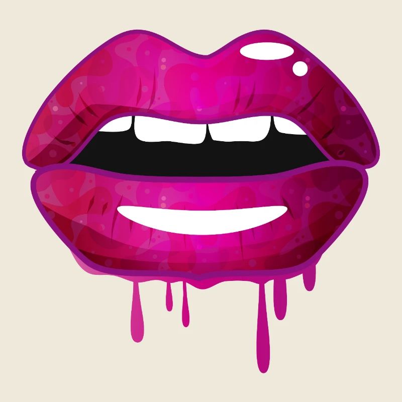 Lèvres brillantes violettes dans le style graffiti