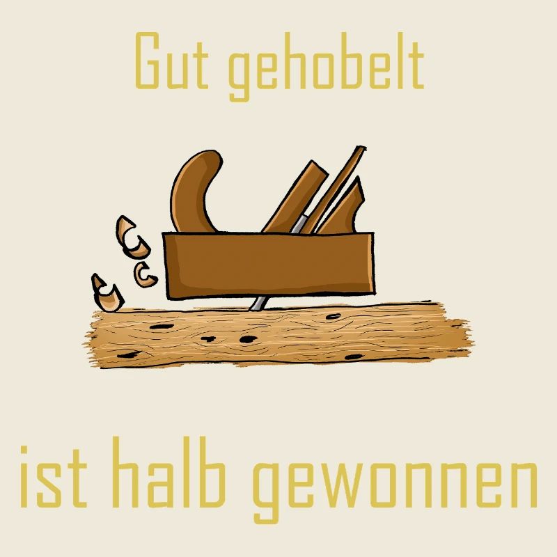 Rustikaler Holzbau mit Spruch