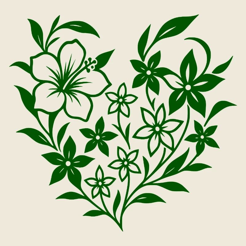 Floral design with hand-drawn flowers