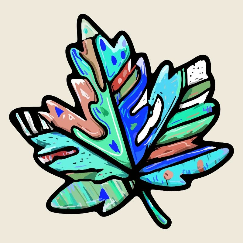Symbole coloré de la feuille d'érable