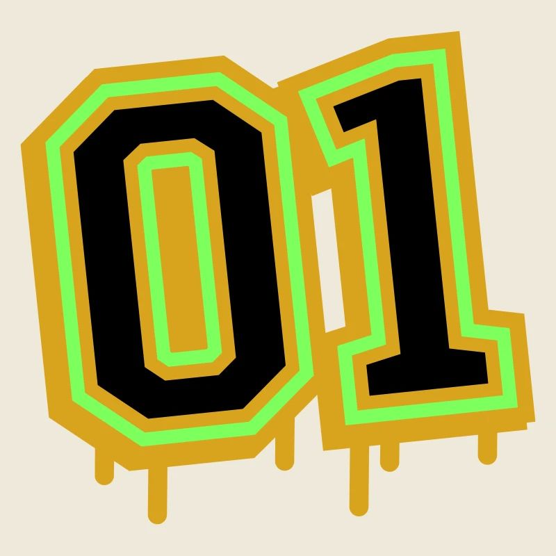 Glowing Neon Number 01 Design