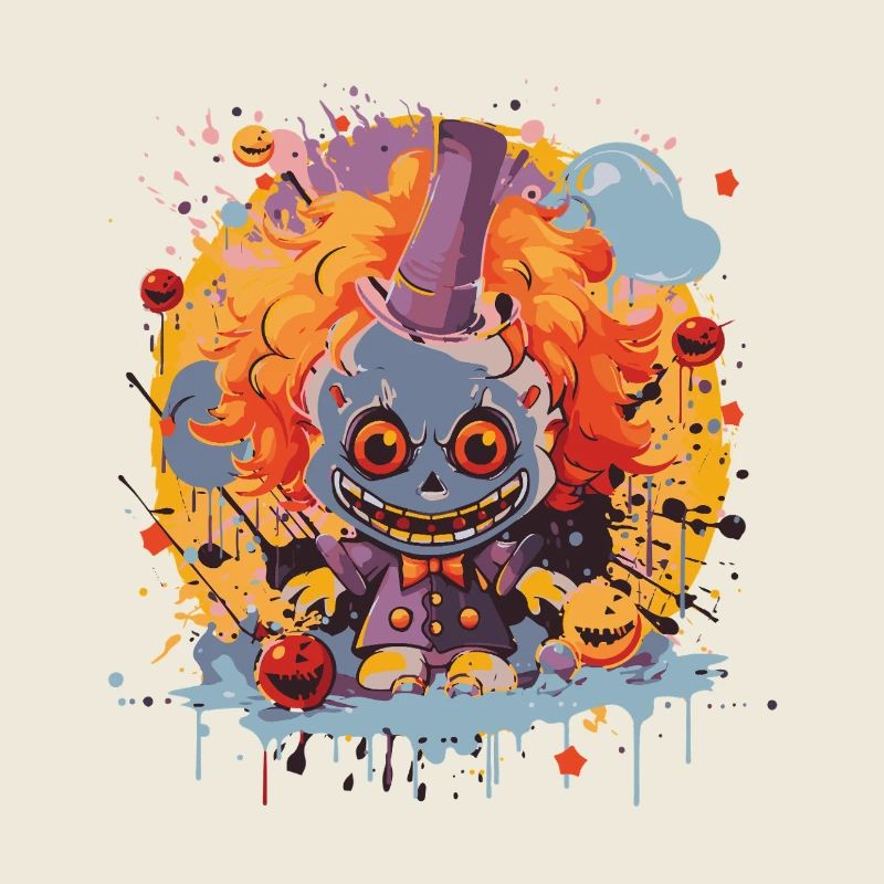 Clown coloré avec chapeau haut de forme