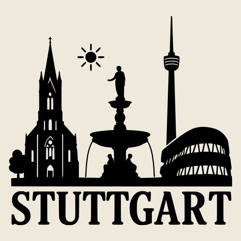 stuttgart silhouette wahrzeichen