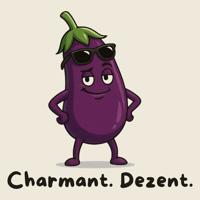 Charmant Discret - Caricature d’aubergine