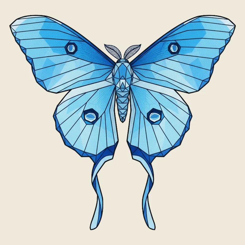 Geometric Blue Butterfly