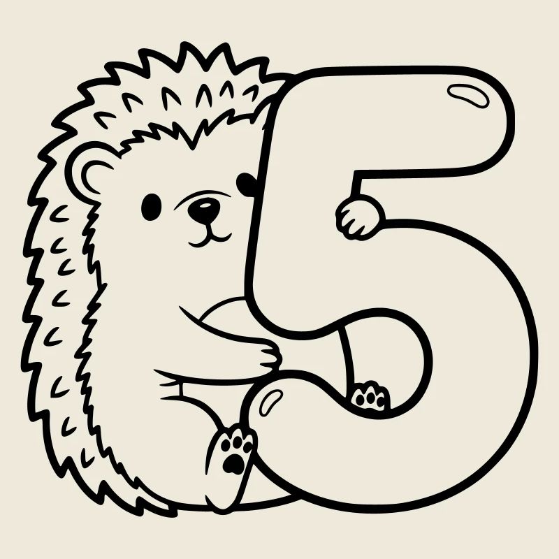 Hérisson avec illustration de dessin animé numéro 5