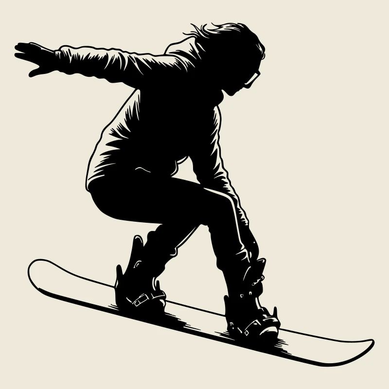 Snowboarderin mit eleganter Pose