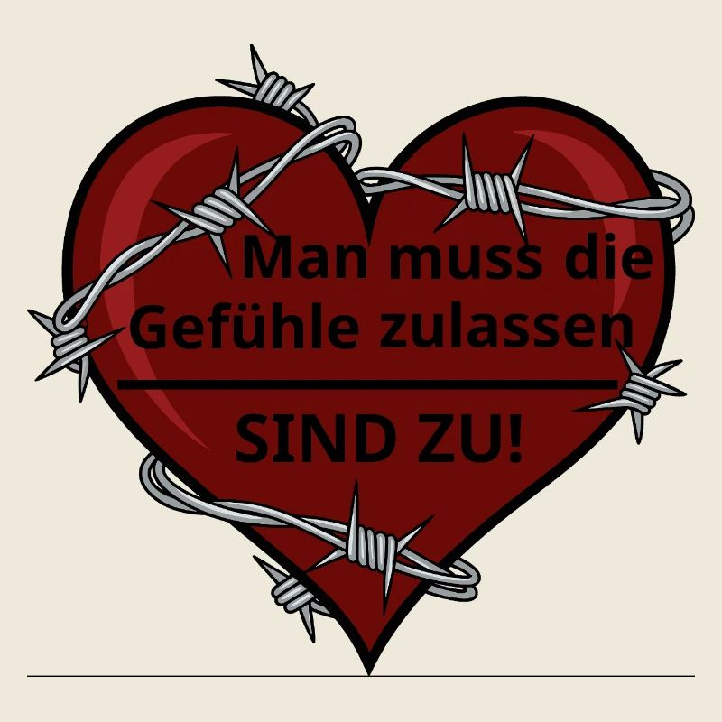 Sarkastisches Herz mit Stacheldraht