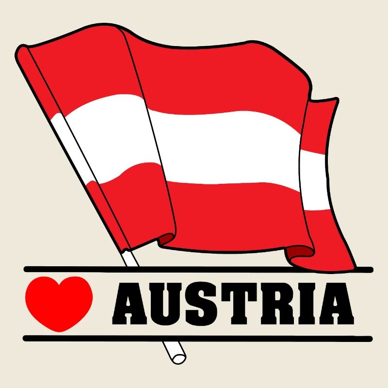 Drapeau autrichien avec cœur