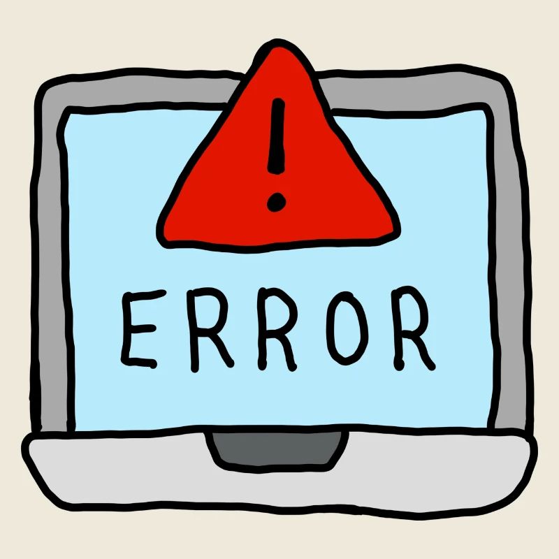 Laptop Error Warning Illustration
