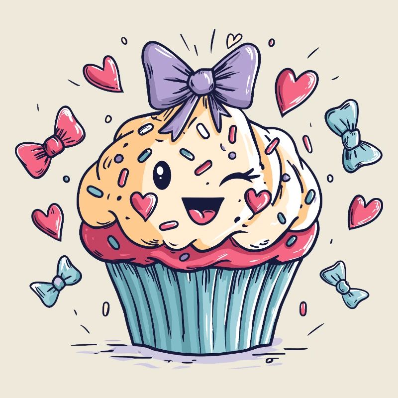 Kawaii Cupcake Herz-Bow